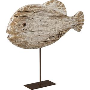 PBK Rustic Fish Sitter Statue for Home Decor