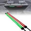 TRUE MODS Red Green LED Marine Navigation Light Strips [66/132 LEDs Per Strip] [Single/Dual Row] [IP68 Waterproof] [Flexible Housing] Bow Light for Kayak Pontoon Bass Fishing