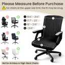 AELS Faux Fur Striped Office Chair Cover, Desk Chair Cover Computer Office Chair Covers - Fits Desk Chair/Armchair, Soft Breathable Fabric - Washable & Removable for Home & Office, Black