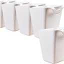 Rikyo 5 Pack White Hanging Cup Holder,Rolling Cart Accessories,4.75Wall Organizer,Plant Containers,Storage Bucket,Artificial Plant/Plant Pot or Make Up Pencil Holder for Home Office,Kitchen Decor