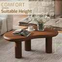 HollyHOME Cloud Coffee Table, Unique Design Accent Table for Living Room and Bedroom, Stylish and Functional Furniture Piece-Durable and Easy to Clean, Free Shape with 3 Legs, 33.9in, Dark Walnut
