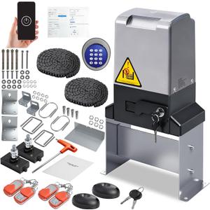 4400lbs Automatic Sliding Gate Opener with APP Control & 4 Remotes
750W Heavy Duty Electric Sliding Gate Motor Kit with Wireless Keyboard