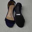 DREAM PAIRS Women's Ingrid Ankle Strap Low Wedge Sandal (5, Navy-suede-1)