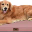 Outdoor Orthopedic Dog Bed for Extra Large Dogs, XL Waterproof Flat Pet Bed 44x32 Inch, Egg Crate Foam with Removable Washable Oxford Cooling Cover, Pink