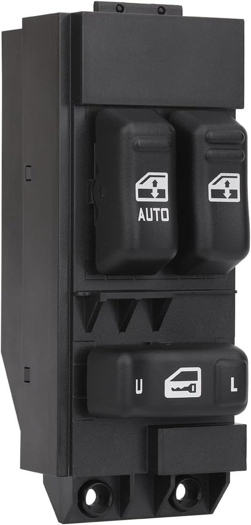 Power Window Control Switch Driver Side Compatible with 1999 2000 2001 2002 Chevrolet Chevy Silverado and GMC Sierra 1500 2500 3500, 2-Doors Pickup Truck Black Buttons Replace OE 15054161A