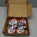 3 Inch Heavy Duty Stem Casters Swivel Wheels with Brake - 3/8" -16 x 1-1/2" (Stem Diameter 3/8", Stem Length 1-1/2"),Set of 4 with Locking Threaded Stem Caster Wheels - Load 600lbs (Bright red)