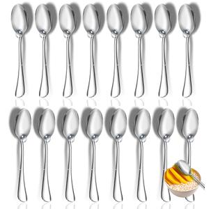 Teaspoon Set,16 Piece 6.7" Spoons Silverware, Premium Food Grade 18/10 Stainless Steel Tea Spoons, Metal Dessert Spoon, Mirror Finish & Dishwasher Safe
