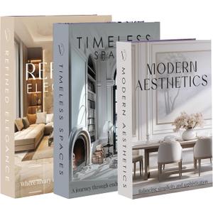 Decorative Books with Hidden Storage Box Set of 3 Faux Books for Coffee Table Decor Book Decor Accent for Living Room Bookshelf Modern Home Aesthetic Books for Shelf or Console Table