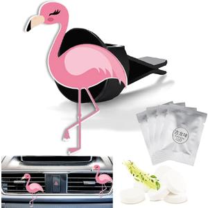 Cute Car Air Freshener Clips Flamingo Car Vent Clip Flamingo Cars Scents Cologne Air Conditioner Clip Auto Vent Interior Decoration Cars Accessories Flamingos Loves Gifts for Women Men