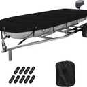 Jon Boat Cover 10-12 ft feet, 420D Heavy Duty Trailerable Waterproof and UV Protection Boat Covers Fits Jon Boat 12ft Long and Beam Width up to 56 inches
