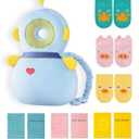 JunNeng Toddler Baby Head Protector Backpack for Toddler Walker with Knee Pads&Anti-Slip Socks, Robot Blue