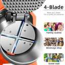4-Blades Ice Shaver, Electric Shaved Ice Machine Ice Shaver Machine,200lbs/hr ice Crusher with Ice Pick for Home and Commercial UseOrange