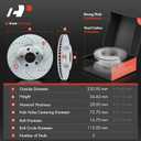 A-Premium 12.6 in (320 mm) Front Drilled and Slotted Disc Brake Rotors + Ceramic Pads Kit Compatible with Select Chrysler and Dodge Models - 300, Challenger, Charger, Magnum, 6-PC Set