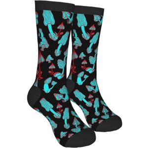 Mushroom Funny Socks Novelty Crew Socks For Women Men