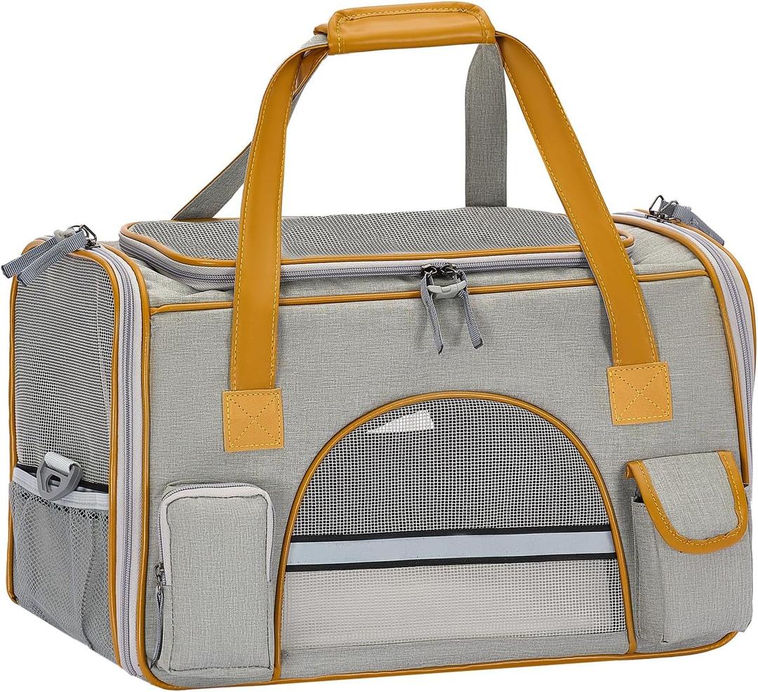 18x11x11 Inches Cat Carrier Fits Pets Up to 16 lbs, Anti-Collapse Design, Multiple Storage Pockets, Cat Carrier Soft Ideal for Medium Cats, Puppy, Rabbits and Other Small Animals