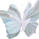 Silk Yarn Artificial Butterfly Decoration, Giant Gauze Fake Butterfly Mesh Photography Props Mariage Decor for Wedding, Outdoor, Bedroom, Parties, White