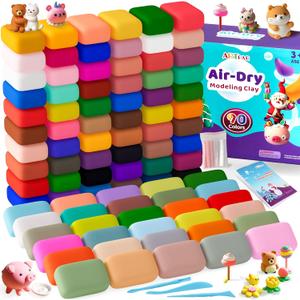 ARTPAR Air Dry Clay for Kids,90 Colors Modeling Model Magic Clay,DIY Molding Clay Starter Kit with Sculpting Tools,Soft and NonSticky,Art and Crafts for Boys & Girls 312 Years Old.