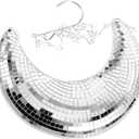Hanging Moon Disco BallMirror Disco Ball Rotating Glass Mirror - with Attached String for Birthday Wedding,Party,Room,Home,Bar (20X16CM)