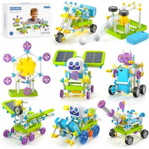 Solar Power Kits, 36+ Model STEM Robot Building Toys for Kids 4-12, 434 Pcs with Solar/Gears/Sensors, Educational Science Engineering Projects, Birthday for Boys Girls
