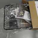 Over the Sink Expandable Dish Drainer Drying Rack In Stainless Steel for Small Kitchen, Counter Space Saving Modern Compact Metal Above Plate Dryer Strainer, Adjustable Hanging Inside Drain Holder (Black)