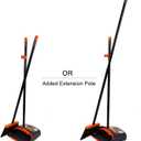 TreeLen Broom and Dustpan Set with 52" Long Handle for Home Kitchen Room Office Lobby Floor Use Upright Stand Up Stand Up Broom with Dustpan Combo