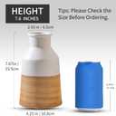 Rustic Farmhouse Flower Ceramic Striped Vase, White and Brown Decorative Ceramic Modern Floral Vase for Bouquet, Cottage Home Core Decor, Tabletop Bedroom Office Bookshelf Living Room Wedding 7.7 Inch