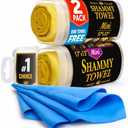 Premium 2pk Mini +1 Free Shammy Cloth for Car Drying - 17”x13” - Super Absorbent Chamois Towel for Car - Scratch-Free, Reusable & Soft Cleaning Towel