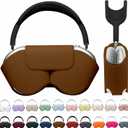 Maxjoy for Apple Airpods Max Smart Case Cover, Soft PU Leather Protective Case Accessories, Brown