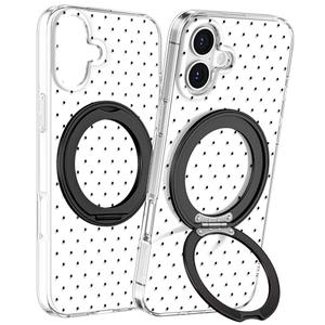 Loheckle for iPhone 17 Case with Stand- Compatible with MagSafe Women Girls Cute Girly Aesthetic Unique Design Soft TPU Magnetic Ring Phone Cover for Apple 17, Polka