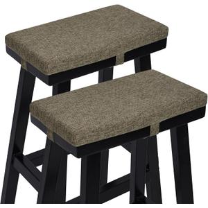 baibu Set of 2 Rectangle Bench Stool Cushion, Non-Slip Saddle Stool Pads Bar Stool Cushion with Machine Washable Cover - Only 2 Pads (Brown, 18x9.5x1.5in)
