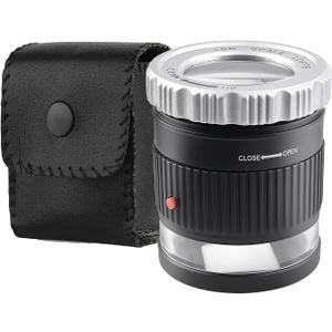 30X Loupe Magnifier, Adjustable Focal Length Magnifier, Foldable Jewelry Magnifier Glass for Textile Optical, Embroidery, Circuit Board, Coins,etc.