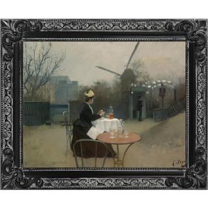 Solid Wood Canvas Frame for 16x20 Oil Paintings, 1.8 Wide Finished Ornate Frame, Vertical or Horizontal Display for Home Office Wall Decor, No Back & Cover (Black)