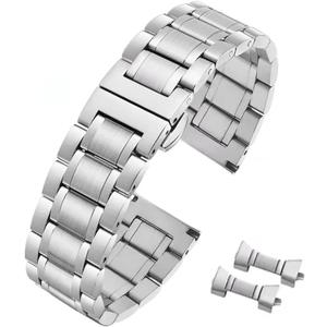 Quick Release Stainless Steel Watch Band Bracelet 12mm to 24mm Straight & Curved End Universal Stainless Steel Metal Watch Strap Smartwatch Replacement Band Men Women