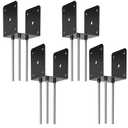 4x4 Concrete Post Base(4 PCS), Deck Post Base Holder Ground Spike for Concrete, Decking Post Brackets with 3 Anchor Rods, Post Base for Pavilion Deck Porch Handrail Railing