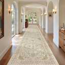 Madane 3x20 Hallway Runner Rug - Extra Long Carpet Runners for Hallways 20ft Non Slip Stain Resistant Rugs Runner for Living Room Bedroom 20 Feet Distressed Floor Carpet for Kitchen, Beige/Blue
