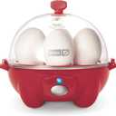 DASH Rapid Egg Cooker: 7 Egg Capacity Electric Egg Cooker for Hard Boiled Eggs, Poached Eggs, Scrambled Eggs, or Omelets with Auto Shut Off Feature - Cream Red color