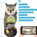Indoor Camera Owl, Home Security Camera Owl with Rotatable Head, Night Vision, 2-Way Audio, Works with Phone, Decoration for Home