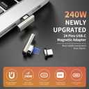 240W Right Angle 90 Straight Magnetic USB C Adapter Extender Straight USB4 40Gbps 8K 60Hz for Thunderbolt 3/4, MacBook Pro/Air, Steam Deck, PS5 (2 Pack) W/ 2 Connector Tips