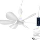 USB Mini Small Ceiling Fan quiet Camping Optional Emergency Portable Outdoor Hanging Gazebo Canopy Dorm Fans Silent For Grow Tent,Hiking,Outages Speed Home Room Battery operated,Power Bank powered