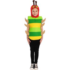 fun shack Caterpillar Costume Kids, World Book Day Costumes for Kids Caterpillar and Bug Costumes for Boys and Girls (Medium, Green)