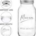 64 oz Mason Jar Wide Mouth,3 Pack Large Half Gallon Mason Jars with Airtight Lid,Big Glass Jars for Canning,Pickling,Fermenting,Storing