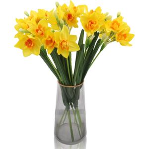 Hananona 10 Pcs Artificial Daffodils Flowers Narcissus Faux Spring Flowers Fake Silk Daffodil Flower Arrangement for Indoor Outdoor Home Wedding Decor (10, Yellow)