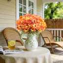 6 Bundles Artificial Flowers for Outdoors Indoor Decor, Vintage Silk Flowers Realistic UV Resistant Fake Flowers Faux Plants for Garden Patio Porch Box Home Decor (Mixed Color)