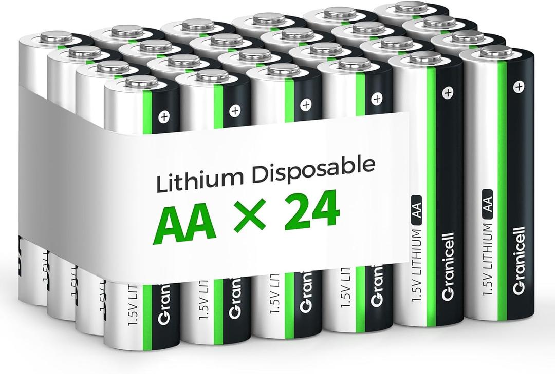 24-Pack Lithium AA Batteries | 1.5V for Blink Cameras, Smart Locks, Alarms & Tech Devices | 10-Year Life, Leak-Proof, Extreme-Temp Resistant (Non-Rechargeable)