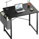 OLIXIS Computer Desk 31 Inch Home Office Desks for Small Spaces, Gaming Writing Study Work Table with Storage Bag for Bedroom, Black