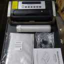 Bonsenkitchen Vacuum Sealer Machine, Globefish Technology for Perfect Vacuum Sealing, Powerful Low-Noise Food Vacuum Sealer with Easy Handle Design, Built-in Cutter & Bag Storage, 1 Bag Roll & 10 Bags (Silver Black)