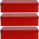Homoyoyo 3pcs Metal Tins with Lid Rectangular Cookie Storage Boxes for Treats for Travel Organizing Items Versatile Metal Containers Sleek Design