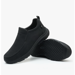 Non Slip Work Shoes for Men Women Waterproof Slip Resistant Chef Kitchen Restaurant Food Service Nursing Slip on Leather Loafers Lightweight Walking Sneakers Size 37