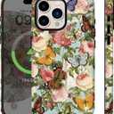 Compatible for iPhone 16 Pro Case Vintage Butterfly Rose Cute Aethetic Design for Women Girls [Compatible with Magsafe] Shockproof Anti-scratch Phone Case for iPhone 16 Pro, Retro Butterflies