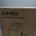 Aeitto Nugget Ice Maker Countertop, 55lbs/Day, Large Capacity Chewable Ice Maker, Rapid Ice Release in 5 Mins, Self-Cleaning with Stainless Steel Housing Ice Machine for Home Office and Party, Silver